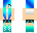 ocean blue hair crop top girl