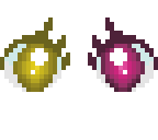 yellow and purple eyes
