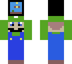 luigi holding a tv