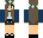 blue plaid lady