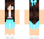 brown hair girl with blue dress