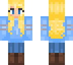 blonde in blue