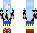 blue and pink flower girl
