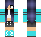 blue haired highschool girl