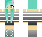 blue haired summer girl