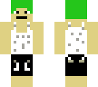 boy with green hair swimming and summer suit