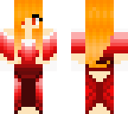 lucinda in a red dress