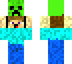 derpy steve holding creeper hed