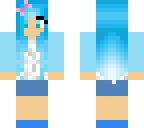 blue hared girl