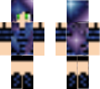 girl with green eyes and galaxy hair