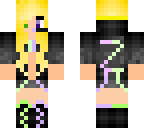 green and light purple girl