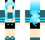kawaii teal cat