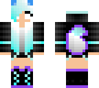 herobrine wolf girl blue with purple