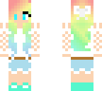 kawaii rainbow hair girl