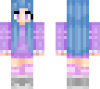 blue haired girl shaded