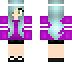 purple shirt and blue hair girl