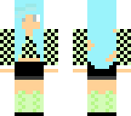 blue checkered girl