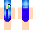 blue hair bathsuit
