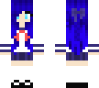 blue haired school girl
