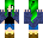 emme with green ponytail