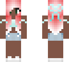 a cute girl with pink hair