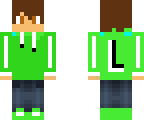 teenage boy with an l on his back