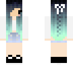 teal hair with braid girl