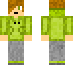 teen kid with green hoodie and grey jeans