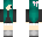 teal hair kawaii chibi girl