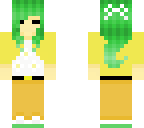 green headed girl skin eyes closed