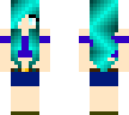 blue haired summer girl