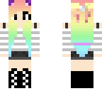 rainbow haired girl with bow