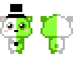 green and white soda bear
