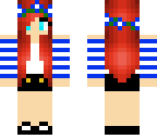 red hair- blue jacket