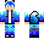 blue and white wolf boy