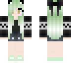 pastel black sweater girl light green