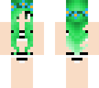girl in swim with green hair