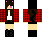 neko brunette girl with plaid shirt