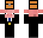pig holding chest