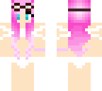 pink hair bathing suit