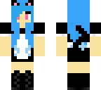 blue haired neko maid outfit