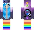 dino spacerainbow girl with blue hair