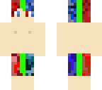red and blue swimming trunks