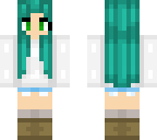 normal girl with teal hair