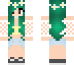 adorable summery girl with green hair