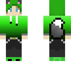 green hooded wolf
