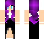purple hair black dress mhm