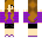 purple shirt black shorts girl