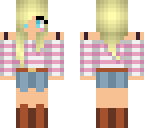 blonde girl pink stripes