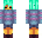 frisk with sea green hair